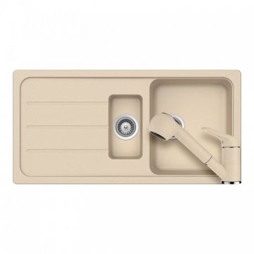 Chiuveta Bucatarie De Granit - Schock FORMHAUS D-150L + baterie COSMO Extensibila - Culoare moonstone