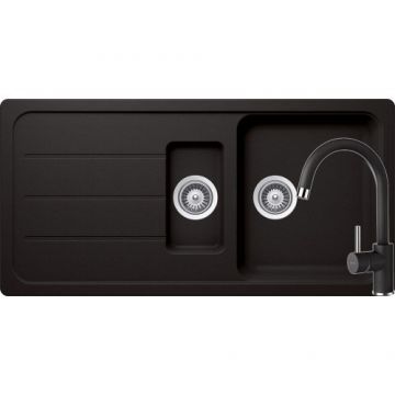 Chiuveta Bucatarie De Granit - Schock FORMHAUS D-150L + baterie PLUTOS - Culoare Nero