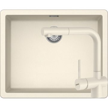 Chiuveta Bucatarie De Granit - Schock GREENWICH N-100L + baterie LAIOS Extensibila - Culoare magnolia