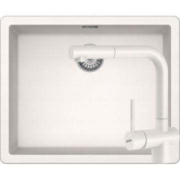 Chiuveta Bucatarie De Granit - Schock GREENWICH N-100L + baterie LAIOS Extensibila - Culoare polaris