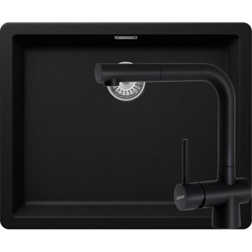 Chiuveta Bucatarie De Granit - Schock GREENWICH N-100L + baterie LAIOS Extensibila - Culoare puro