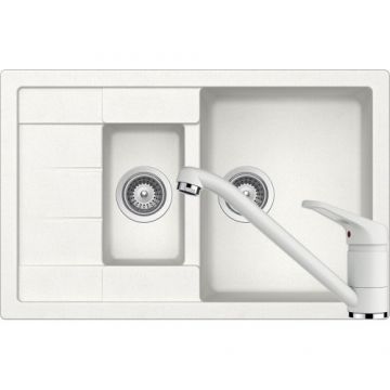 Chiuveta Bucatarie De Granit - Schock MANHATTAN D-150S + baterie COSMO - Culoare alpina