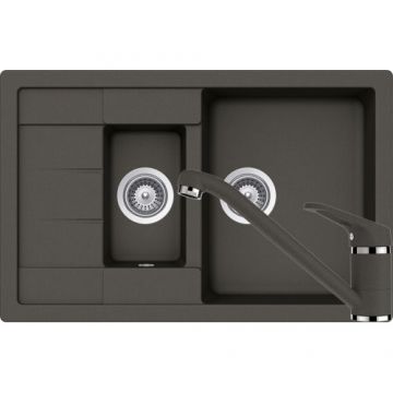 Chiuveta Bucatarie De Granit - Schock MANHATTAN D-150S + baterie COSMO - Culoare asphalt