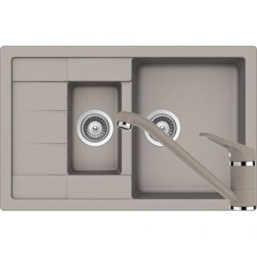 Chiuveta Bucatarie De Granit - Schock MANHATTAN D-150S + baterie COSMO - Culoare betton