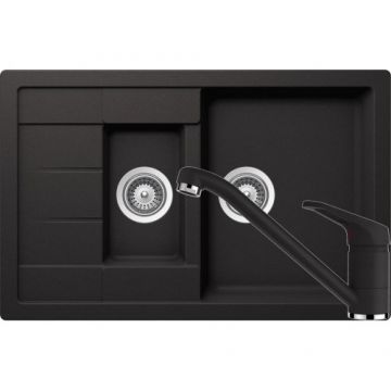 Chiuveta Bucatarie De Granit - Schock MANHATTAN D-150S + baterie COSMO - Culoare Nero