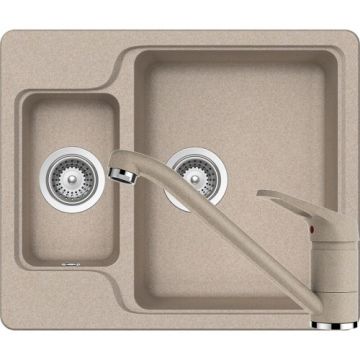 Chiuveta Bucatarie De Granit - Schock MANHATTAN N-150 + baterie COSMO - Culoare Sabbia