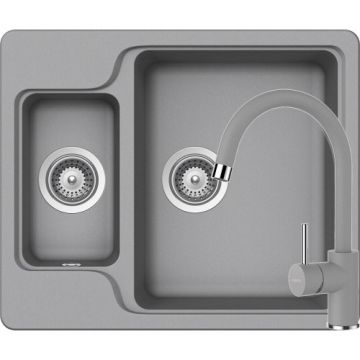 Chiuveta Bucatarie De Granit - Schock MANHATTAN N-150 + baterie PLUTOS - Culoare croma