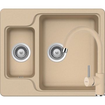 Chiuveta Bucatarie De Granit - Schock MANHATTAN N-150 + baterie PLUTOS - Culoare moonstone