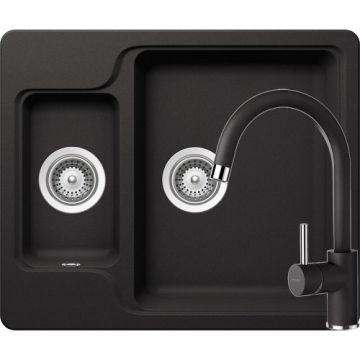 Chiuveta Bucatarie De Granit - Schock MANHATTAN N-150 + baterie PLUTOS - Culoare Nero