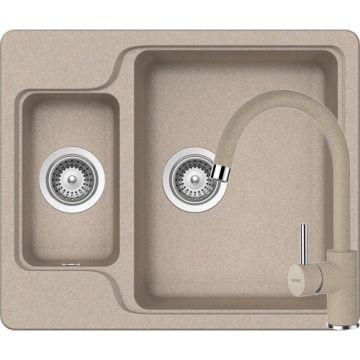 Chiuveta Bucatarie De Granit - Schock MANHATTAN N-150 + baterie PLUTOS - Culoare Sabbia