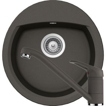 Chiuveta Bucatarie De Granit - Schock MANHATTAN R-100 + baterie COSMO - Culoare asphalt