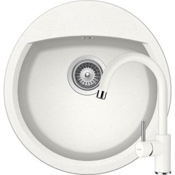 Chiuveta Bucatarie De Granit - Schock MANHATTAN R-100 + baterie PLUTOS - Culoare alpina