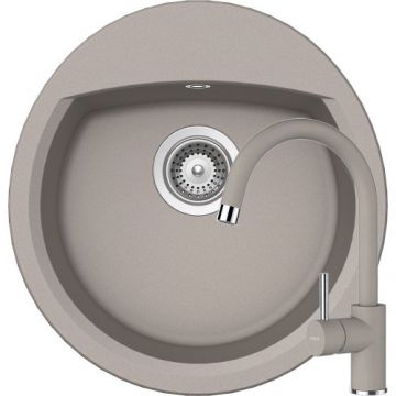 Chiuveta Bucatarie De Granit - Schock MANHATTAN R-100 + baterie PLUTOS - Culoare beton