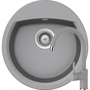 Chiuveta Bucatarie De Granit - Schock MANHATTAN R-100 + baterie PLUTOS - Culoare croma