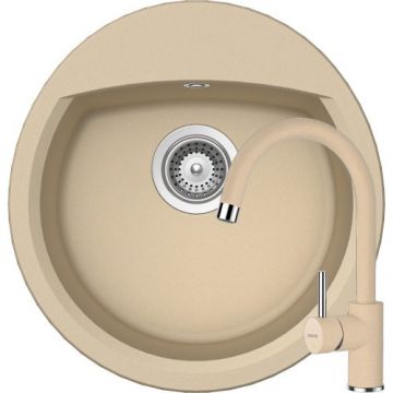 Chiuveta Bucatarie De Granit - Schock MANHATTAN R-100 + baterie PLUTOS - Culoare moonstone