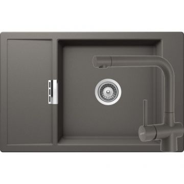 Chiuveta Bucatarie De Granit - Schock MONO D-100XS + baterie LAIOS - Culoare silverstone