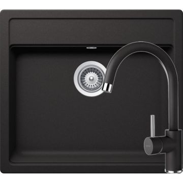 Chiuveta Bucatarie De Granit - Schock NEMO N-100 + baterie PLUTOS - Culoare Nero