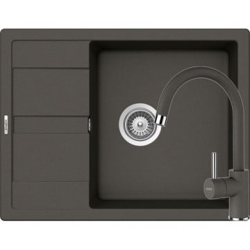 Chiuveta Bucatarie De Granit - Schock RONDA D-100L + baterie PLUTOS - Culoare asphalt