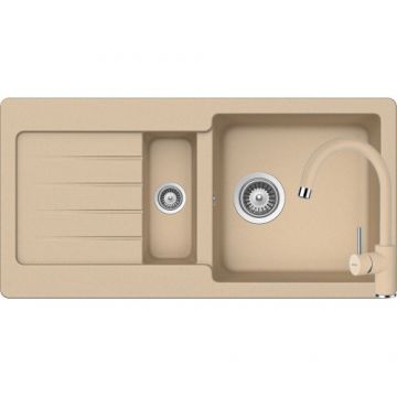 Chiuveta Bucatarie De Granit - Schock TYPOS D-150S + baterie PLUTOS - Culoare moonstone