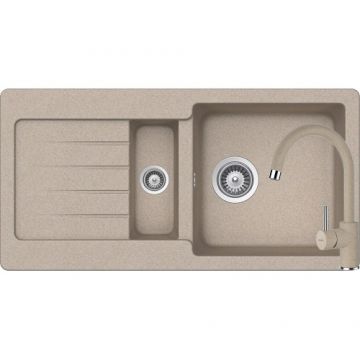 Chiuveta Bucatarie De Granit - Schock TYPOS D-150S + baterie PLUTOS - Culoare Sabbia