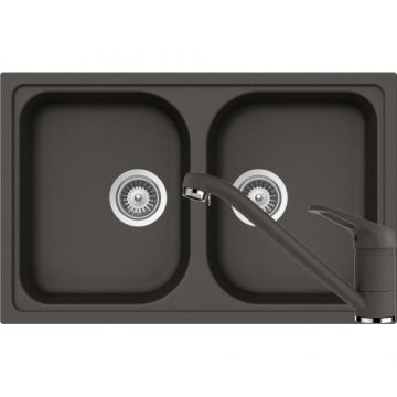 Chiuveta Bucatarie De Granit - Schock VIOLA N-200S + baterie COSMO - Culoare asphalt