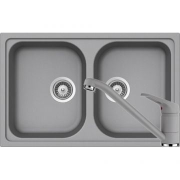 Chiuveta Bucatarie De Granit - Schock VIOLA N-200S + baterie COSMO - Culoare croma