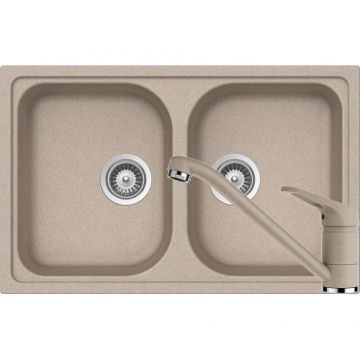 Chiuveta Bucatarie De Granit - Schock VIOLA N-200S + baterie COSMO - Culoare Sabbia