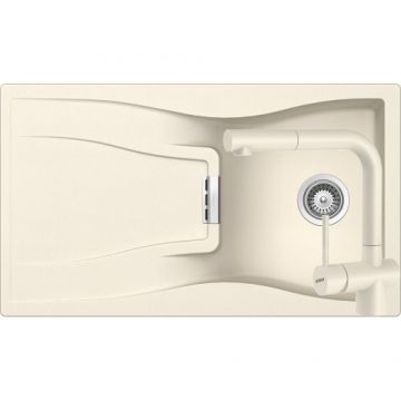 Chiuveta Bucatarie De Granit - Schock WATERFALL D-100 + baterie Laios Extensibil - Culoare magnolia