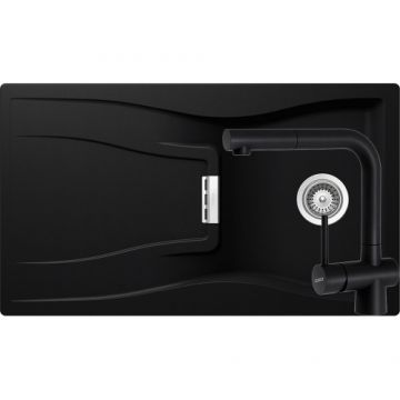 Chiuveta Bucatarie De Granit - Schock WATERFALL D-100 + baterie Laios Extensibil - Culoare puro