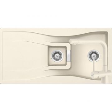 Chiuveta Bucatarie De Granit - Schock WATERFALL D-150 + baterie Laios - Culoare magnolia