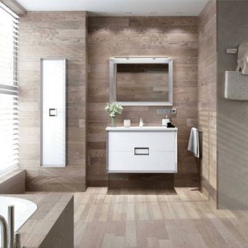 Mobilier de baie Avila Dos Novus, alb mat, 100 cm cu lavoar plus - Dimensiune 100 cm