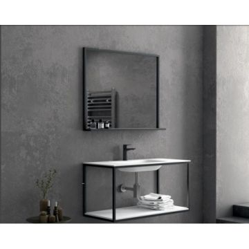 Mobilier De Baie Suspendat Nero + Lavoar Sospeso 100 cm- Karag - Dimensiune 100 cm