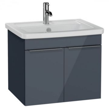 Quadrum Unitate de baza lavoar baie, 65cm, cu usi, anthracite inalt gloss   66164