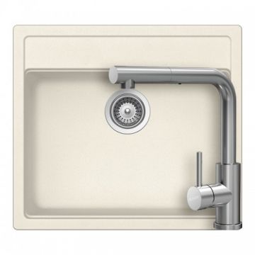 Set chiuveta bucatarie Schock Nemo N-100 + baterie bucatarie Schock Kantus cu cap extractibil - Culoare Vanilla