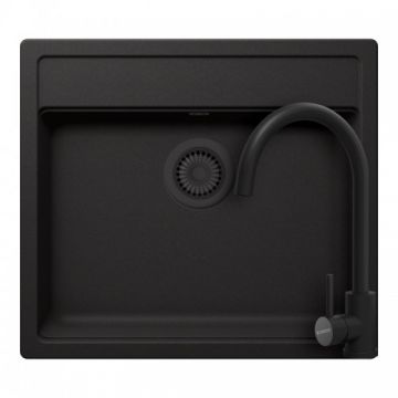 Set chiuveta bucatarie Schock Nemo N-100 + baterie bucatarie Schock Prima - Culoare Nero