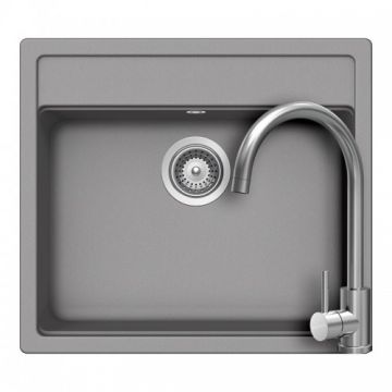 Set chiuveta bucatarie Schock Nemo N-100 + baterie Schock Prima + cos scurgere ajustabil cadou - Culoare croma