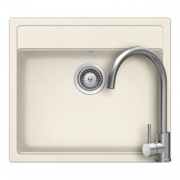 Set chiuveta bucatarie Schock Nemo N-100 + baterie Schock Prima + cos scurgere ajustabil cadou - Culoare Vanilla