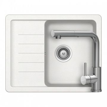 Set chiuveta bucatarie Schock Pinedo D-100XS + baterie bucatarie Schock Kantus cu cap extractibil - Culoare alpina