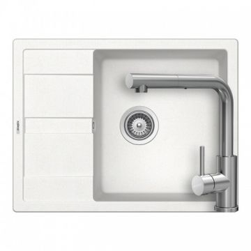 Set chiuveta bucatarie Schock Ronda D-100L + baterie bucatarie Schock Kantus cu cap extractibil - Culoare alpina