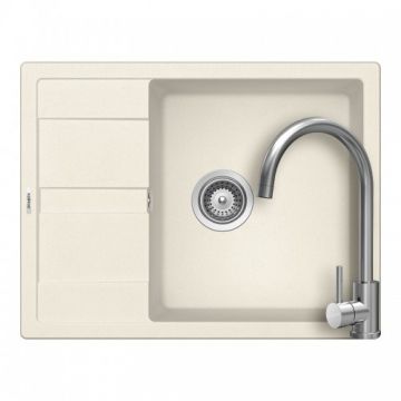 Set chiuveta bucatarie Schock Ronda D-100L +  baterie bucatarie Schock Prima - Culoare Vanilla