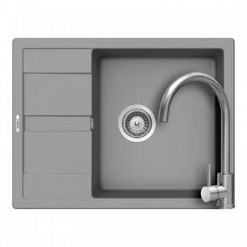 Set chiuveta bucatarie Schock Ronda D-100L +  baterie Schock Prima - Culoare croma schock