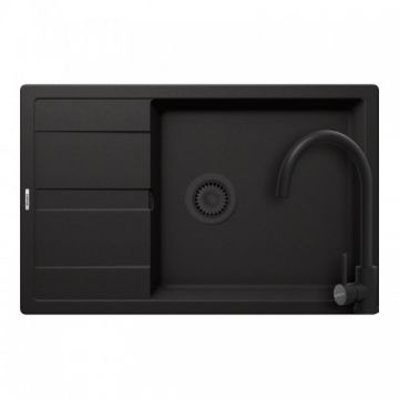 Set chiuveta bucatarie Schock Ronda D-100XL + baterie bucatarie Schock Prima - Culoare Nero