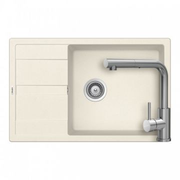 Set chiuveta bucatarie Schock Ronda D-100XL + baterie Schock Kantus cu cap extractibil - Culoare Vanilla