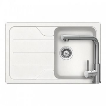 Set chiuveta Schock Formhaus D-100S Cristalite +baterie Schock Kantus cu cap extractibil + cos scurgere ajustabil cadou - Culoare alpina