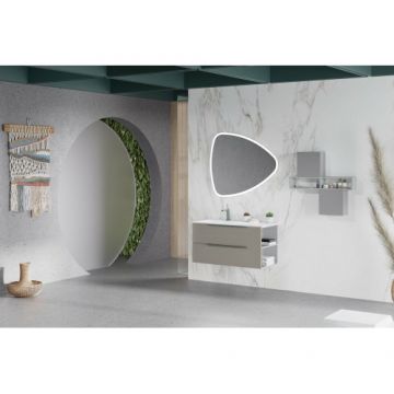 Set masca Savinidue Oikos si lavoar ceramic cu extensie laterala - Dimensiune 101 cm