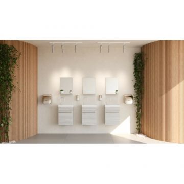 Set masca Savinidue Perla cu lavoar si oglinda - Dimensiune 105 cm