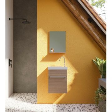 Set masca Savinidue Perla cu lavoar si oglinda - Dimensiune 105 cm