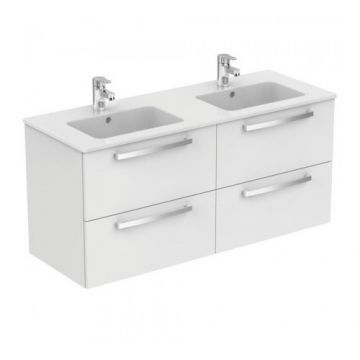 Set Mobilier Suspendat Cu Lavoar Dublu Tempo 120 cm, alb - Ideal Standard - Dimensiune 120 cm