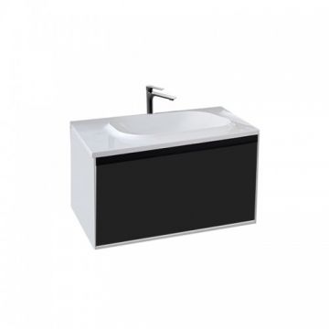 Set Mobilier Suspendat + Lavoar 75 cm Pandora Black Stone - KolpaSan - Dimensiune 75 cm