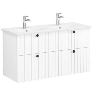 Unitate de baza lavoar baie, cu patru sertare 120 cm, alb mat, cu rounded lavoar   chiuveta baie   69520